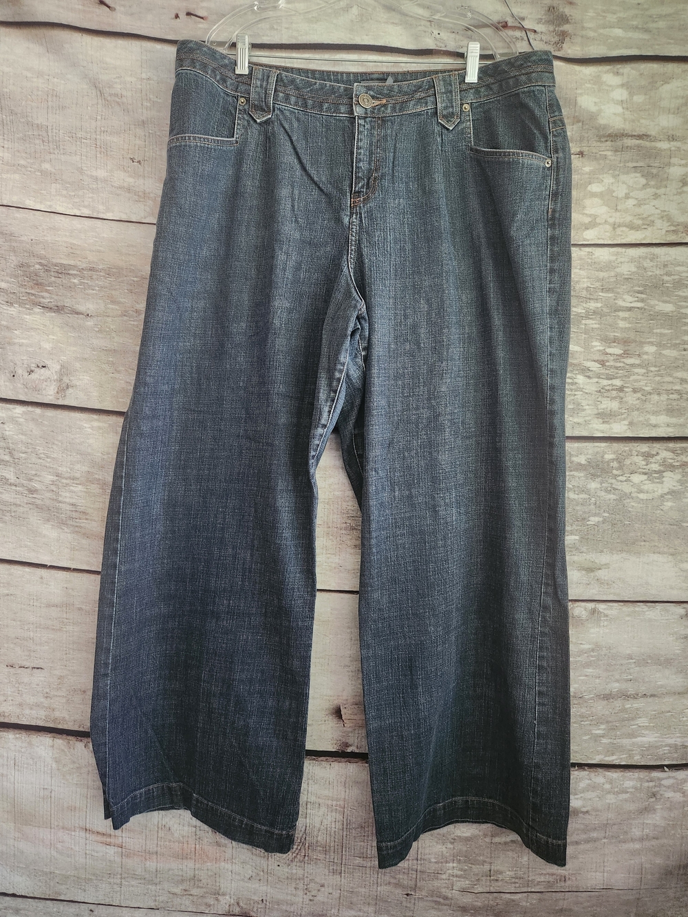 Venezia Wide-Leg Flare Jeans in Dark Blue Denim